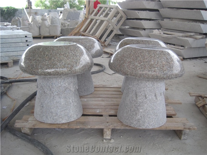China G635 Red Granite Outdoor Garden Mushroom Chair