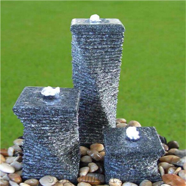 China G654 Black Granite Special Design Stone Water Garden Fountains