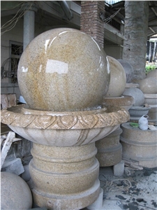 China G682 Yellow Granite High Polished Ball Fountains Rolling Sphere Fountains