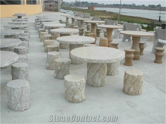 China G682 Yellow Granite Round Table Sets