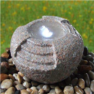 G368 Red Granite Garden Exterior Ball Fountains Water Features