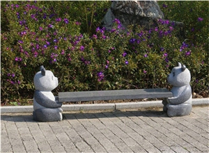 G603 Granite Animal Panda Stone Outdoor Benches