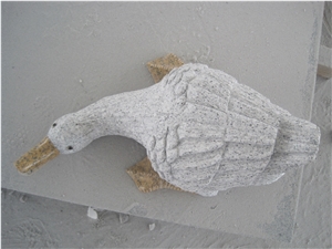 G603 Granite Garden Animal Sculpture Granite Stone Duck Handcarved Carvings