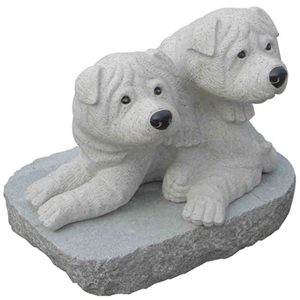 G603 Granite Natural Stone Dog Carved Animal Sculptures for Garden Decoration