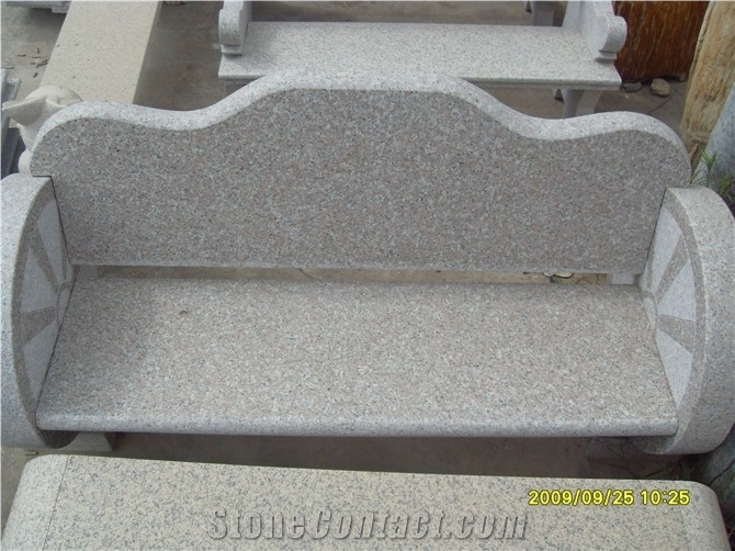 G682 Granite Stone Benches with Backrest