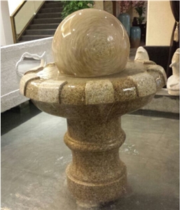 G682 Rust Stone Granite Water Fountains Floating Ball Water Features