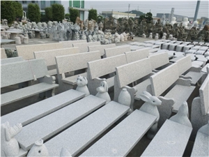 Ggranite Stone Long Outdoor Chairs, G603 Grey Granite Outdoor Chairs