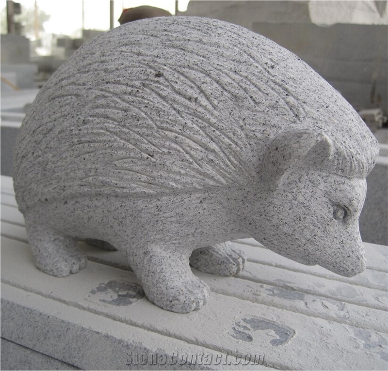 Granite Garden Animal Carvings Stone Park Hedgehog Sculptures, G633 Grey Granite Sculpture & Statue
