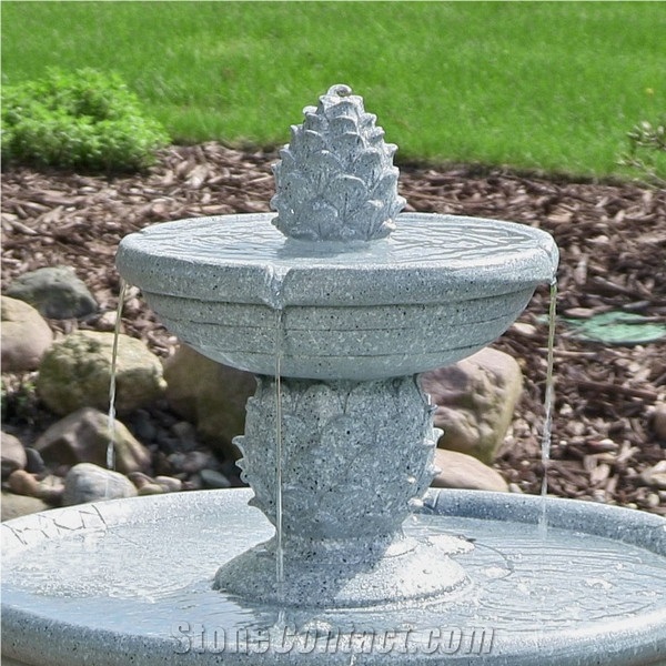 Granite Garden Stone Water Features Birdbath Fountain, Grey Granite Water Features