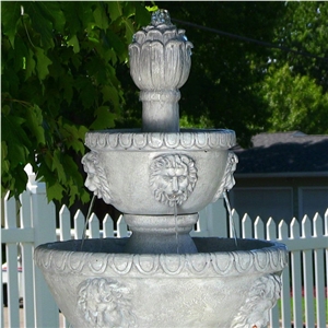Grey Marble Stone Exterior Fountains for Outdoor Decoration