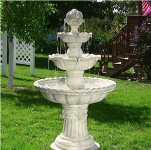 Marble Garden Stone Outdoor Water Fountains, White Marble Fountain
