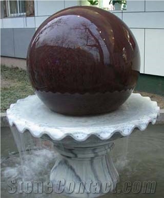 New Design Twilight Juparana Granite Water Fountains Rolling Ball Fountains