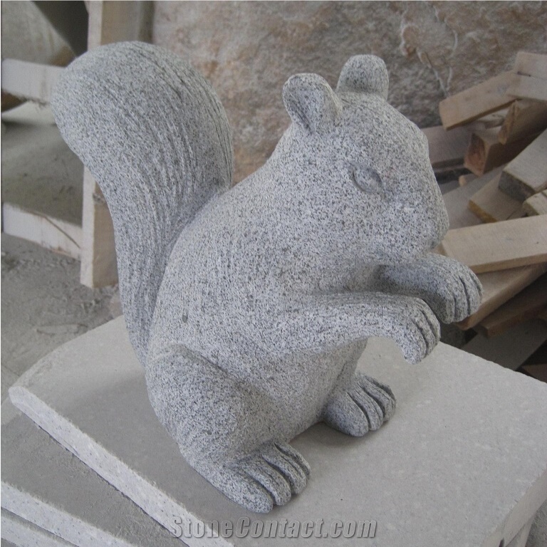 Outdoor Granite Stone Squirrel Carvings Garden Animal Sculptures Landscape Statues G633 Granite