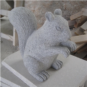 Outdoor Granite Stone Squirrel Carvings Garden Animal Sculptures Landscape Statues G633 Granite
