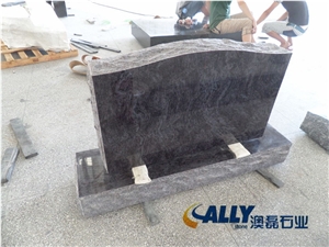 Bahama Blue Granite Monument,Western Style Monuments,Western Style Tombstones,Granite Tombstone,Serp Top Monument