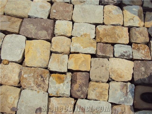 China Yellow Slate Cubestone