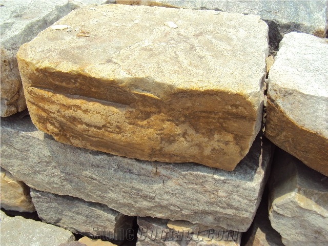 China Yellow Slate Cubestone