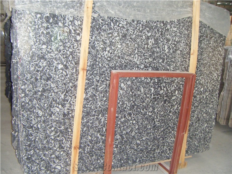 Chinese Deep Sea Black Marble Slab Tile