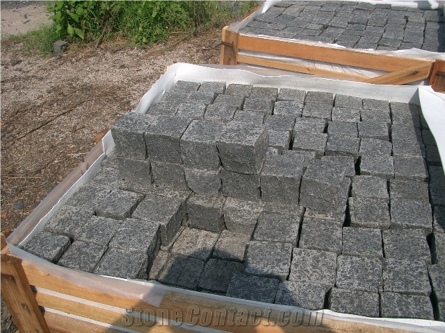 Chinese G684 Black Basalt Kerbstone,Black Paving Stone,China Black Basalt Cubestone in Natural Split, G684 Black Basalt Granite Cube Stone & Pavers
