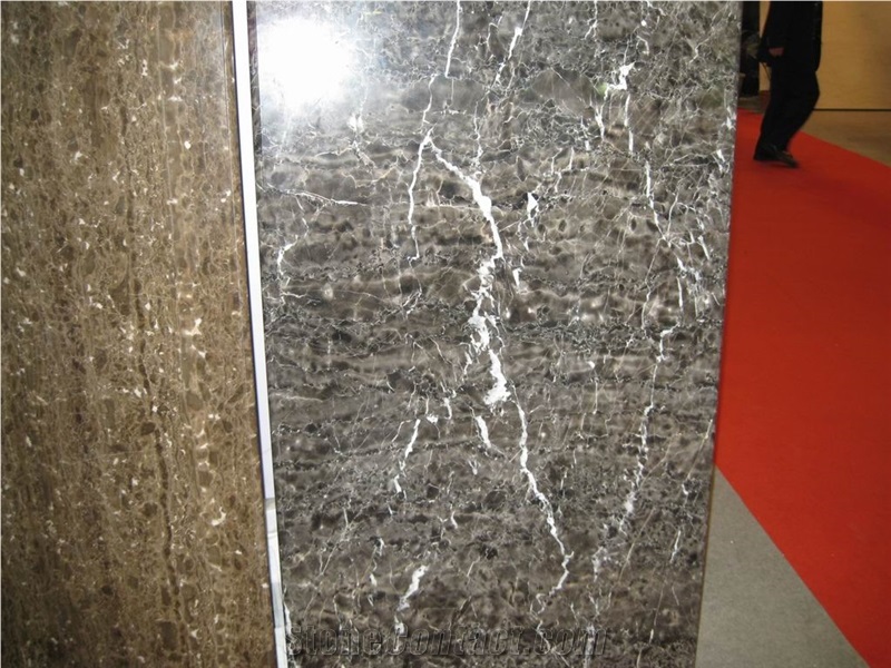 Chinese Hang Grey White Vein Marble Slab Tile