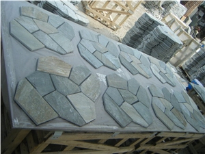 Chinese Multicolor Slate Flagstone Pattern in Honed