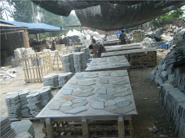 Chinese Multicolor Slate Flagstone Pattern in Honed
