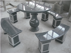 Chinese Pardark G654 Granite Polished Garden Bench and Table Sets