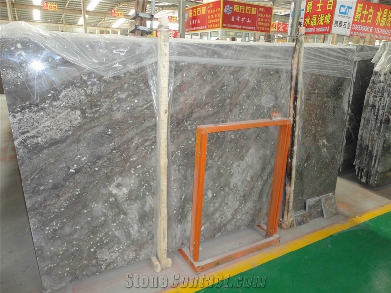 Chinese Romantic Grey Marble,Cappuccino Grey Marble,Romantic Grey,Hunan Sesame Grey Marble Polished Slab and Tile