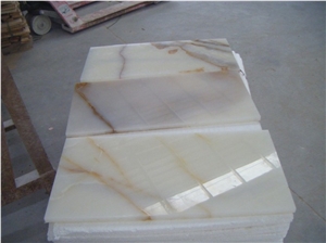 Chinese White Jade Onyx Tile Slab Pacer Cover Flooring