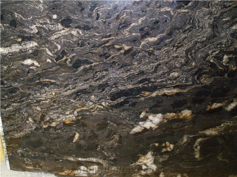 Cosmic Black Polished Granite Slabs & Tiles, India Black Granite