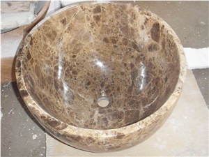 Dark Emperador Marble Basin & Sinks, Polished Dark Emperador Wash Bowls