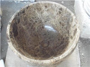 Dark Emperador Marble Basin & Sinks, Polished Dark Emperador Wash Bowls