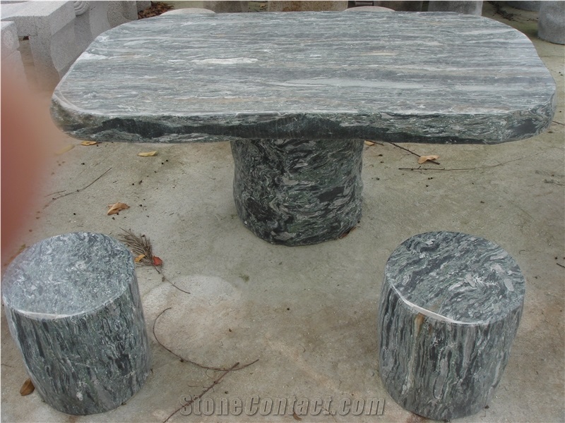G603 Grey Granite Garden Table and Bench