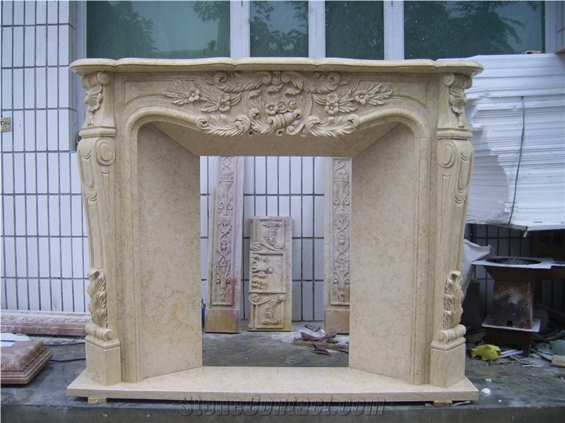 Galala Beige Marble Fireplace