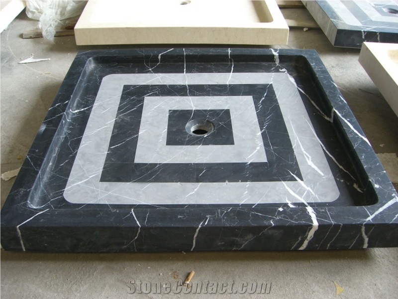 Granite Shower Trays,Shower Beases, Black Marquina Marble Shower Trays