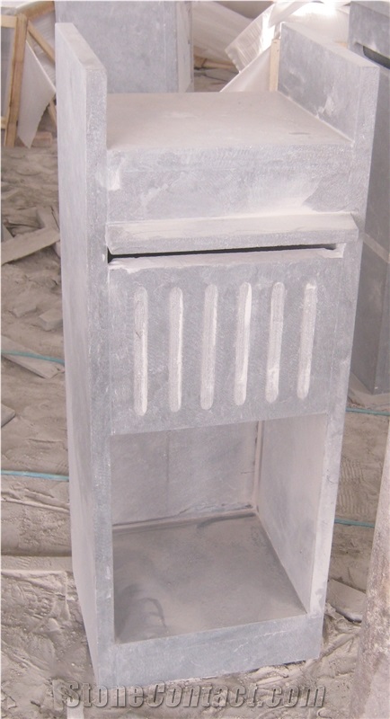 Natural Blue Limestone Mailbox, China Bluestone Letter Box in Hone or Natural Split