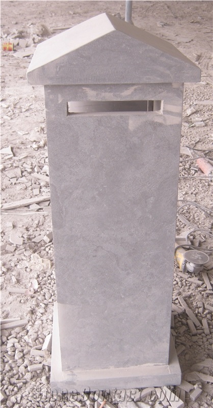 Natural Blue Limestone Mailbox, China Bluestone Letter Box in Hone or Natural Split