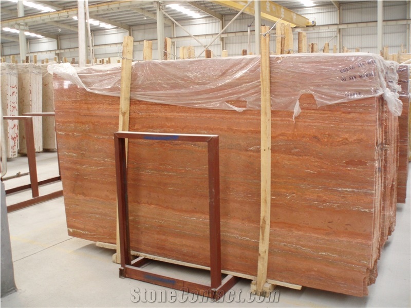 Red Travertine Slabs,Cut to Size Tile