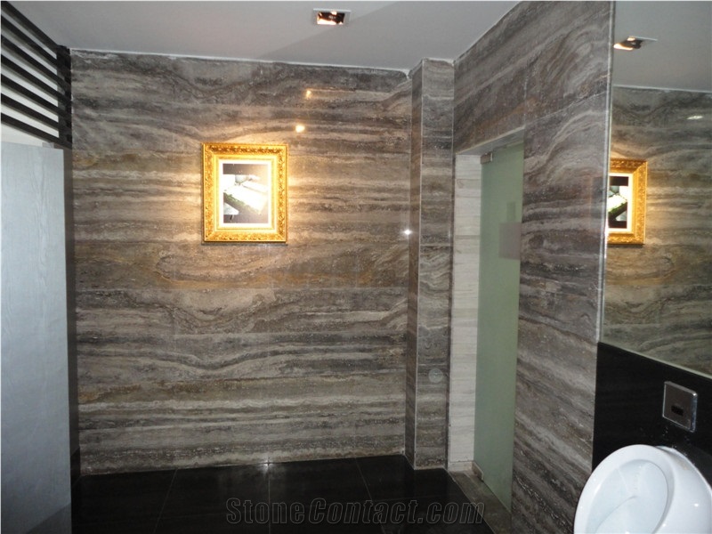 Silver Travertine Tiles, Silver Travertine Slabs, Silver Travertine Vein Cut, Silver Travetine Polished and Holes Filled.