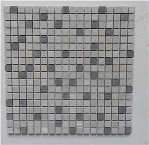 Texture Stone Mosaic, Polish+Split+Brush Hammer+Liner Marble Mosaic