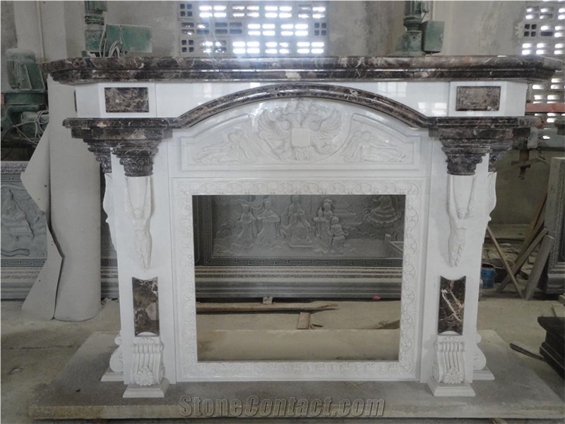 White Marble Fireplace Design Ideas,Decorating,Remodelings,Insert,Cover,Surround