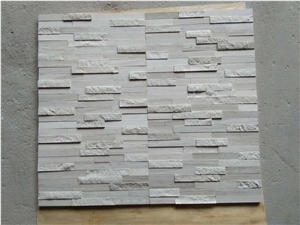 Wooden White Cultured Stone Panel