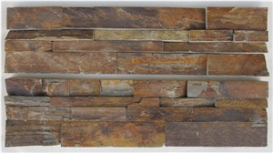 Cultured Stone Slate Feature Wall Cladding Exposed Wall Stone Decor Ledge Stone, Brown Slate Exposed Wall Stone