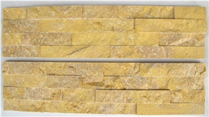 Feature Wall Stacked Stone Veneer Yellow Quartzite Ledge Culture Stone