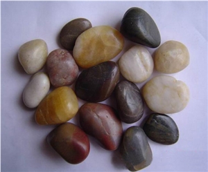 Mixed Color Natural Cobbles Polished Pebble Stone for Walkway/Driveway