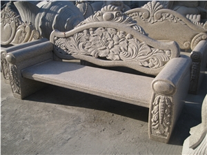 Natural Granite G682 Exterior Furniture Outdoor Bench Hand-Carved Garden/Park Chair for Landscaping