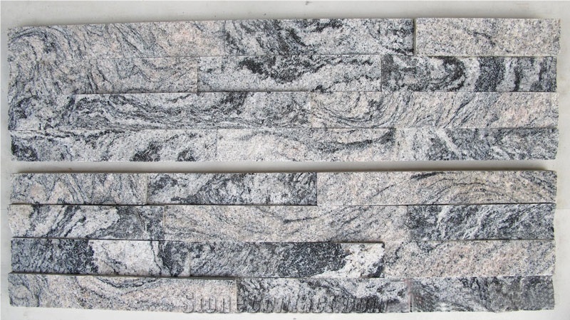 Natural Grey Granite Cultured Stone, Exposed Wall Decor Cladding Stacked Stone Veneer Culture Stone