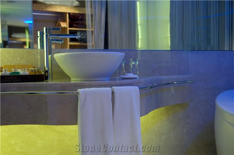 Hazar Beige Marble, Botticino Royal Bathroom Design