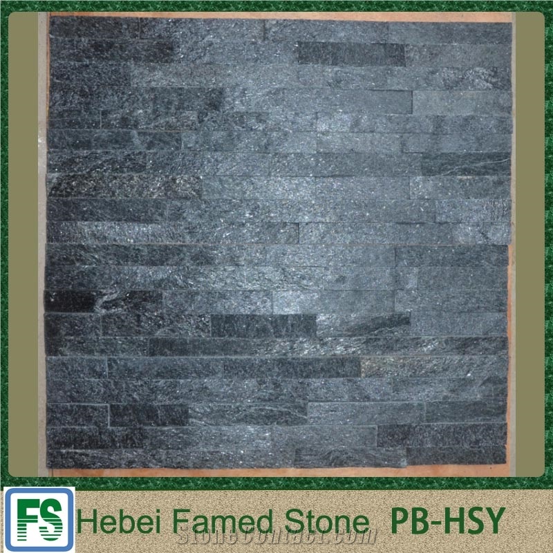 2015 Best Selling China Nature Cultured Stone Black, Quartzite Stone Black Quartzite Cultured Stone