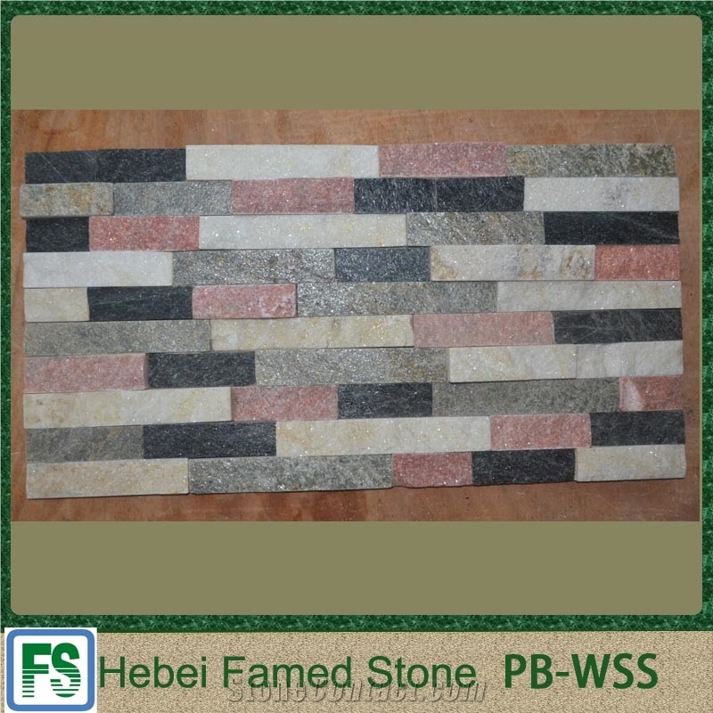 China Multicolor Quartzite Cultured Stone Veneer Wall Cladding